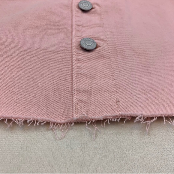 NWT Old Navy Pink Button Down Denim Skirt - Picture 4 of 6